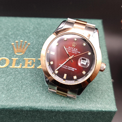 Rolex Watch | Stainless Steel Chain with Red & Gold Dial