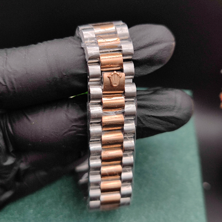 Rolex Watch | Stainless Steel Chain with Red & Gold Dial