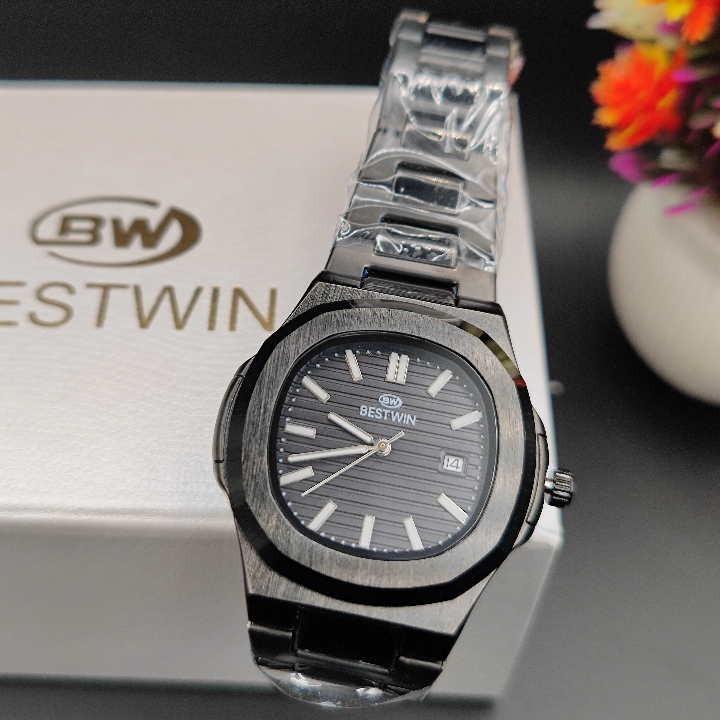 Bestwin Watch – 100% Original | Black & Silver Dial