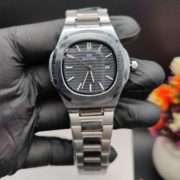 Bestwin Watch – 100% Original | Black & Silver Dial