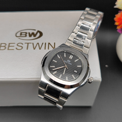 Bestwin Watch – 100% Original | Black & Silver Dial