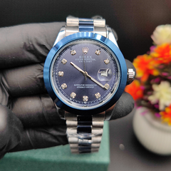 Rolex Watch | Stainless Steel Chain with Blue Dial