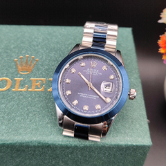 Rolex Watch | Stainless Steel Chain with Blue Dial